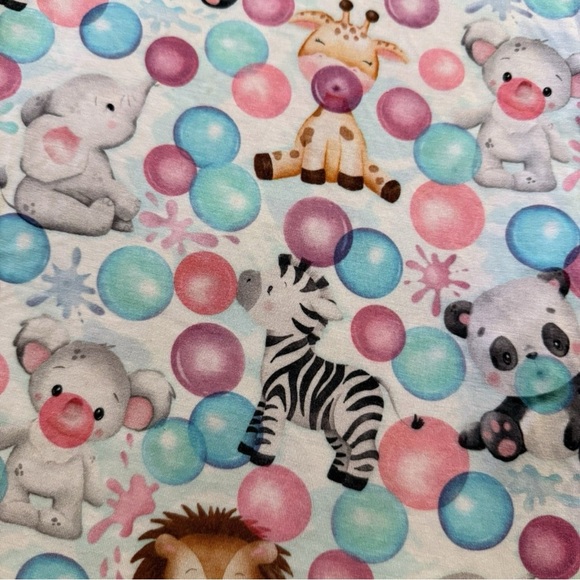 Birdie Bean 18-24M Animal Bubble Gum Print Long Sleeve Dress w/ Pockets – Bamboo - Picture 2 of 7